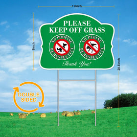JIAMING No Poop Sign, double-sided for multiple angles in yard