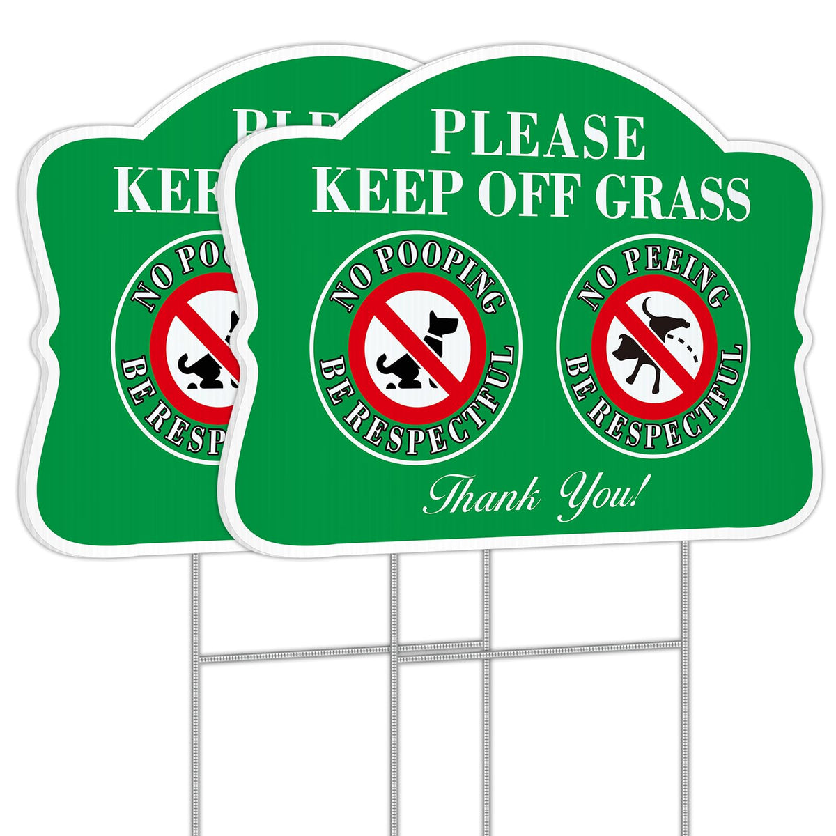 JIAMING No Poop Sign in front yard, high visibility and courteous reminder