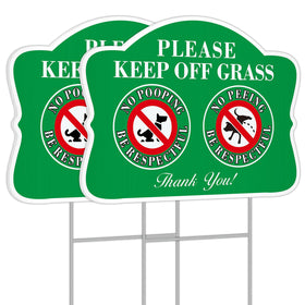 JIAMING No Poop Sign in front yard, high visibility and courteous reminder