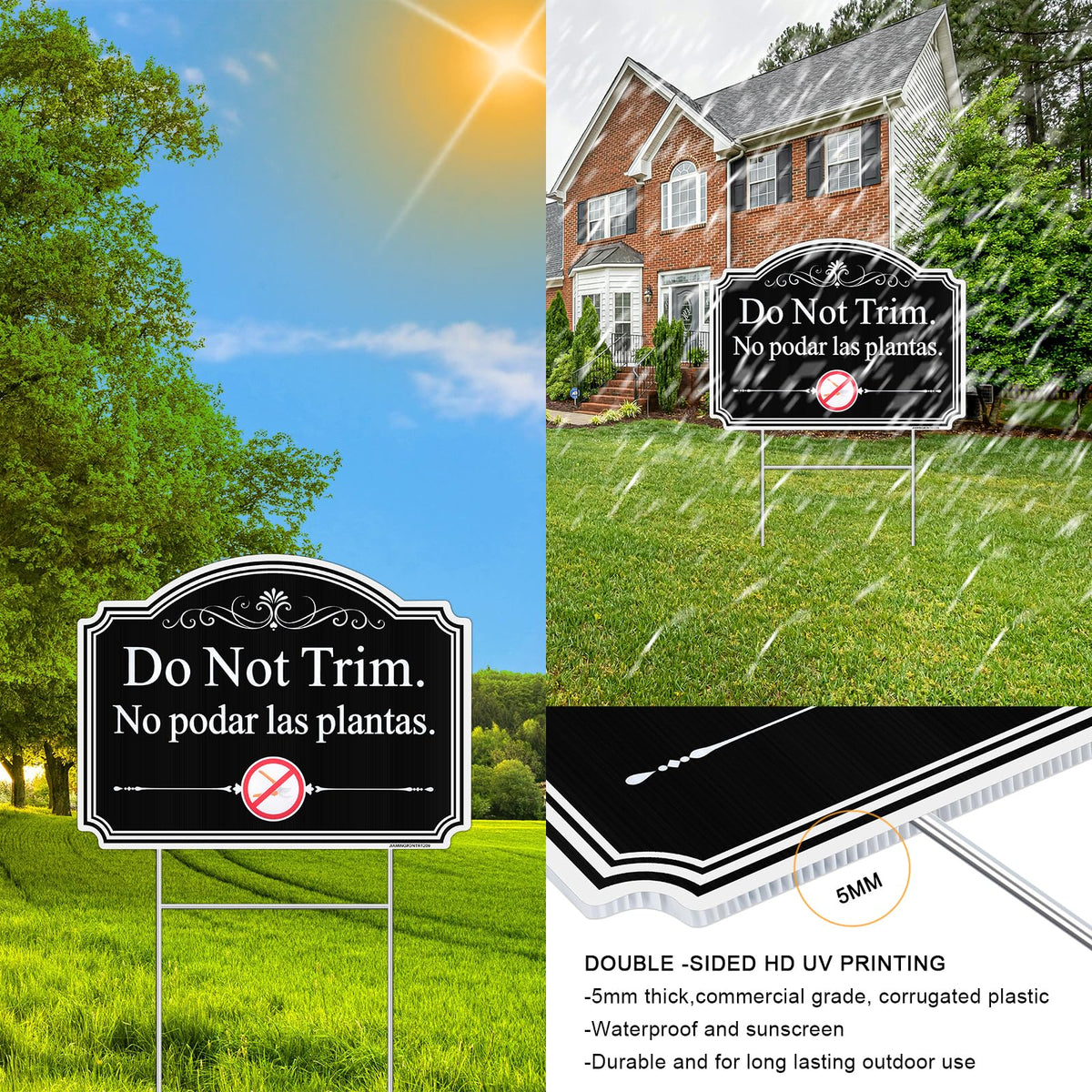 JIAMING weatherproof yard sign—double-sided printing stays legible through sun and rain.