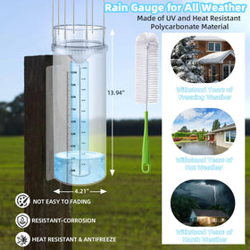 JIANBENKJ rain gauge featuring bird-proof rods to protect readings in the yard.
