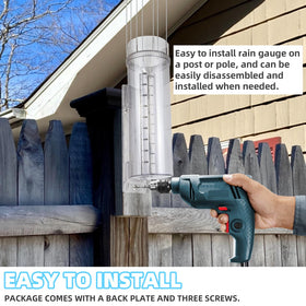 JIANBENKJ rain gauge includes mounting bracket for easy pole installation.