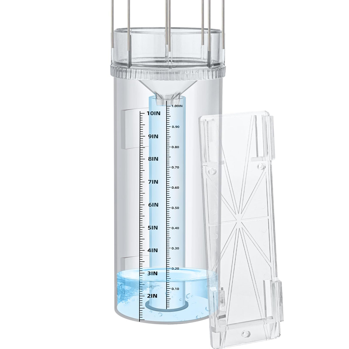 JIANBENKJ rain gauge outdoor tube with clear measurements for precise rainfall tracking.