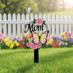 Jiasku butterfly memorial stake planted in garden for quick, secure outdoor placement.