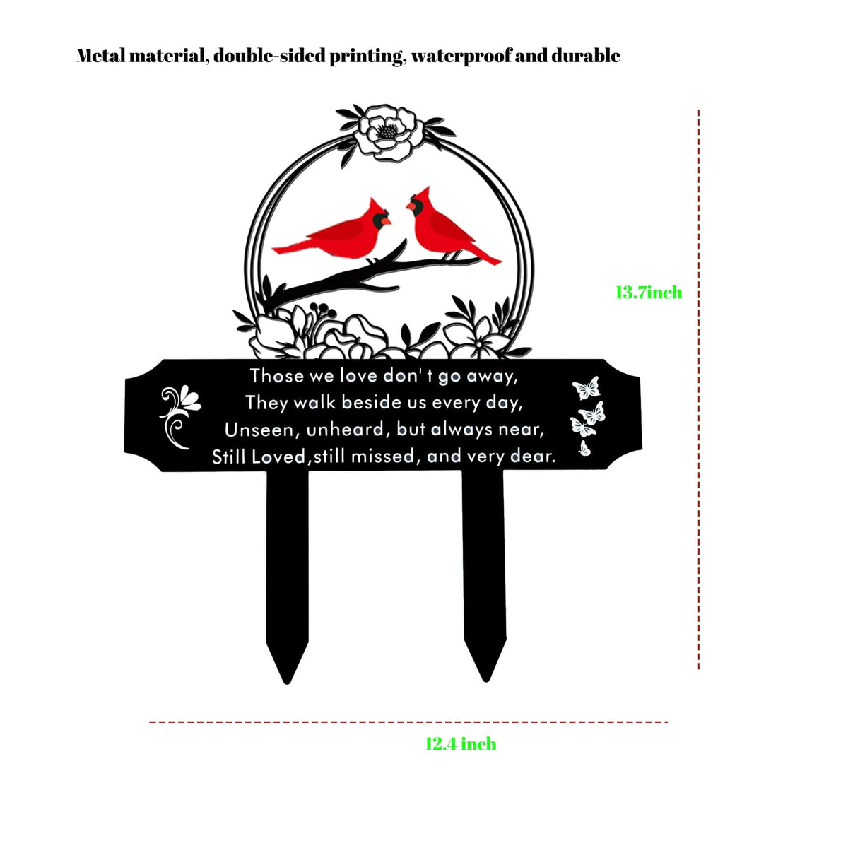 Jiasku Cardinals Memorial Stake weather-ready design resists harsh outdoor conditions.