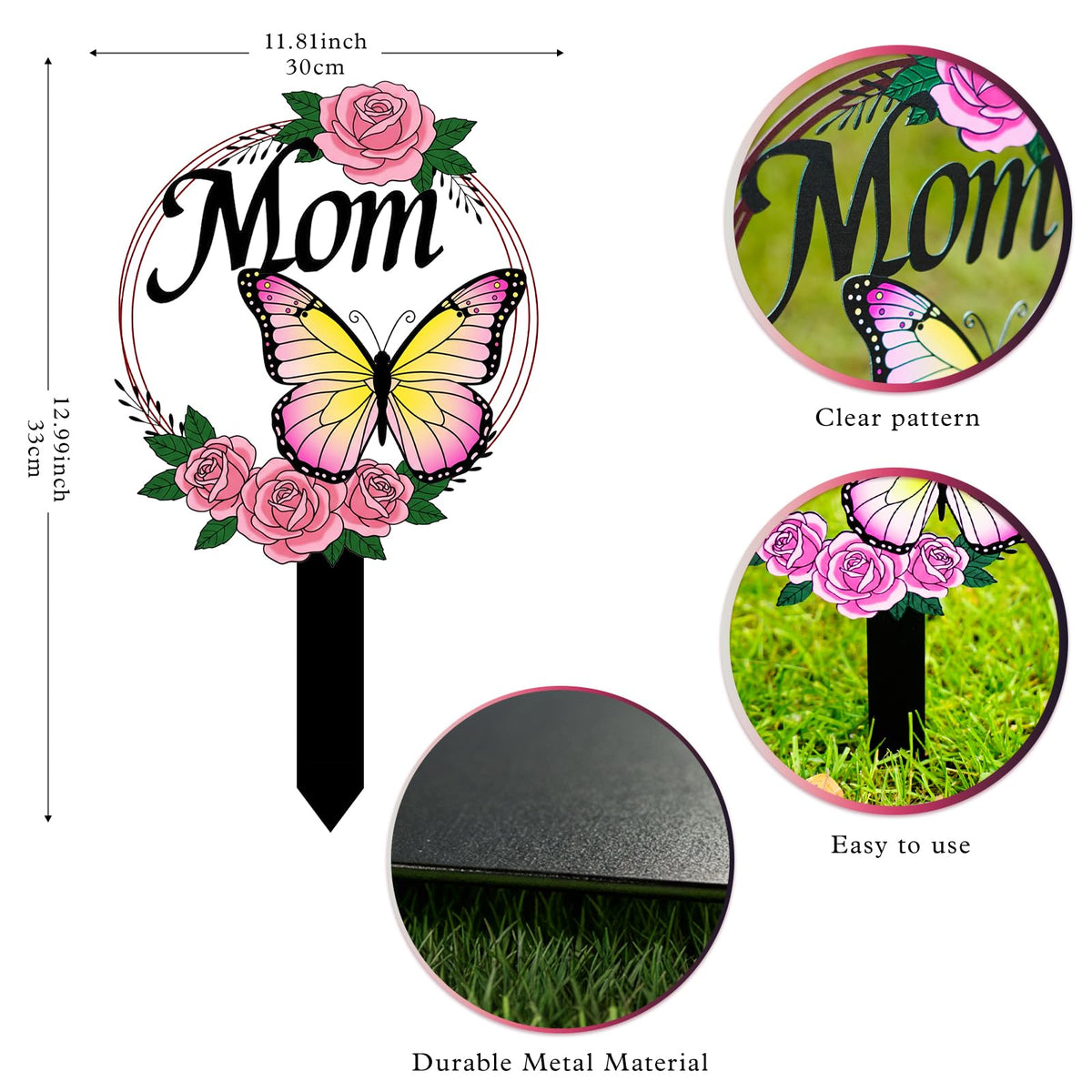 Jiasku rust-resistant metal construction endures rain and sun for cemetery decor.