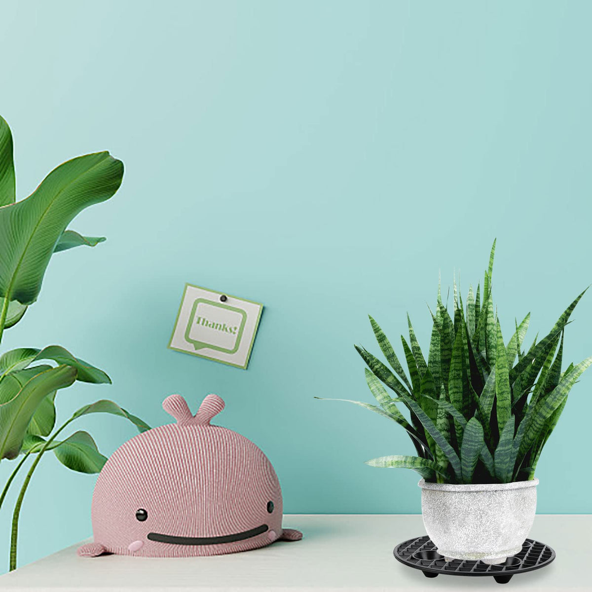 JiaUfmi black plant stand suits indoor and outdoor spaces for versatility.