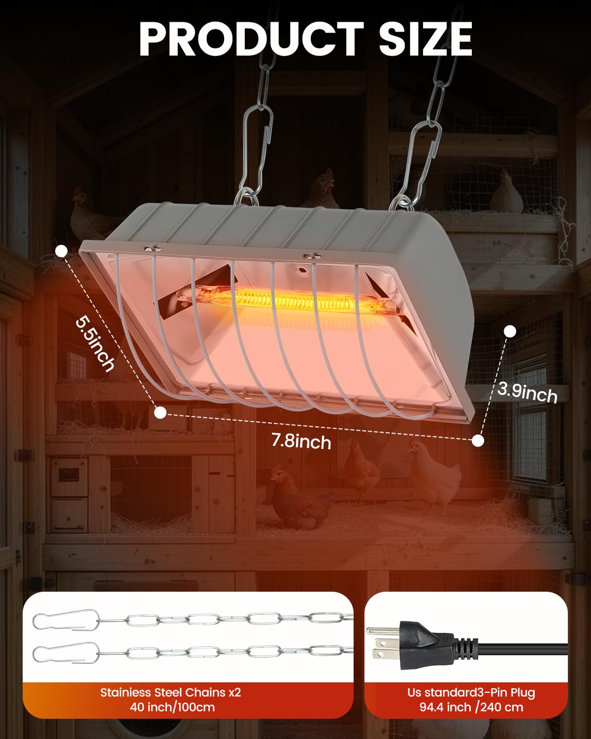 JIAXIDE dual-temp heater suitable for poultry, ducks, and small animals.