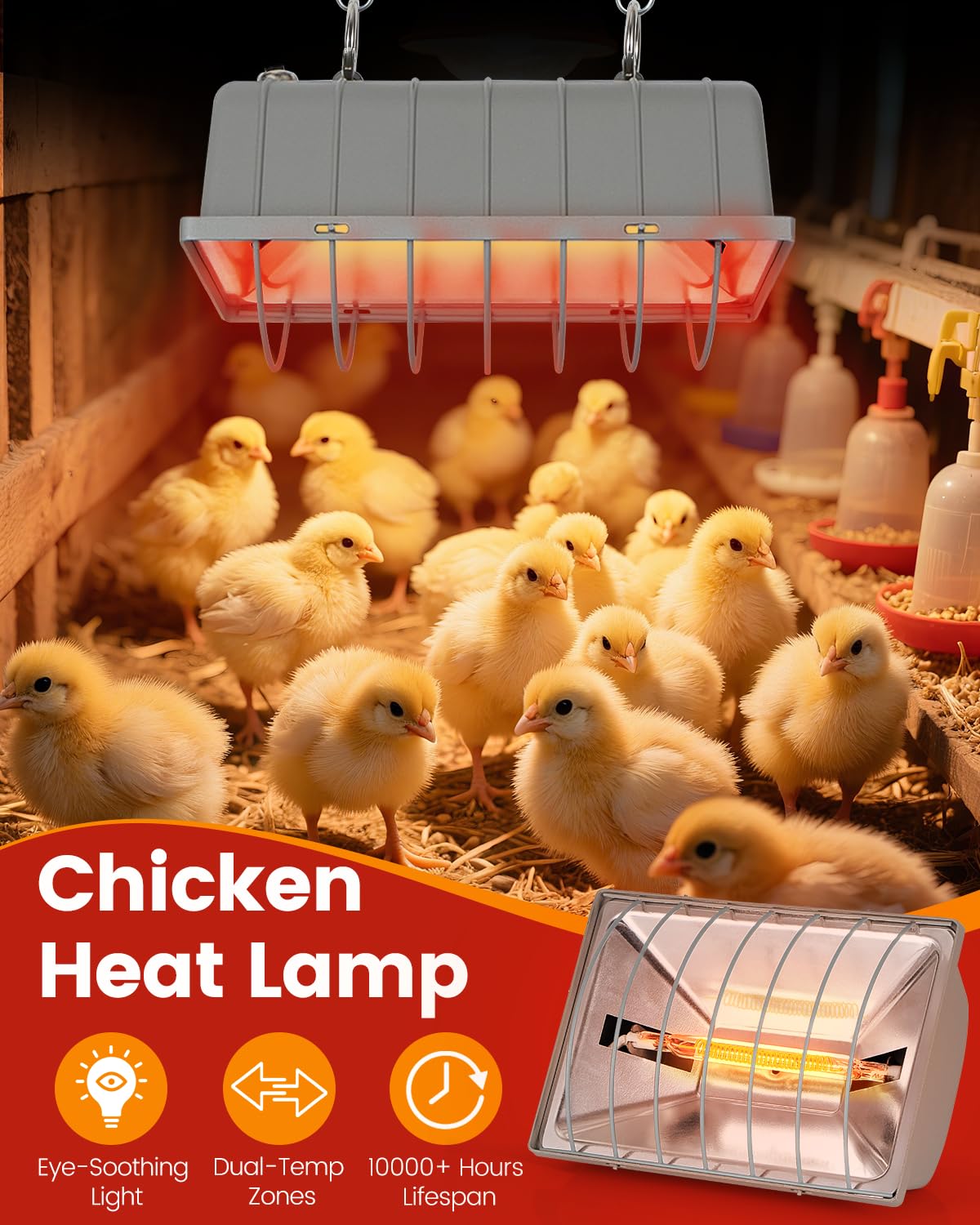 JIAXIDE energy-saving design lowers power use versus traditional red bulbs.