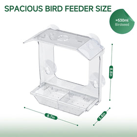 JICYOUP window feeder transparent design for up-close bird watching from indoors
