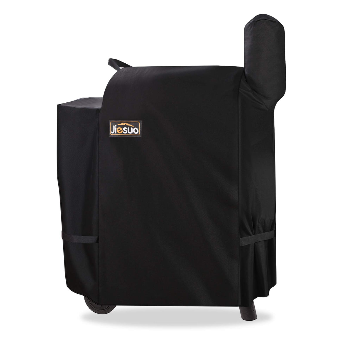 Jiesuo grill cover mounted on Traeger Pro 22 for secure fit and weather protection.