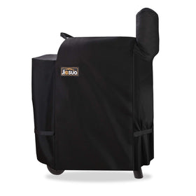 Jiesuo grill cover mounted on Traeger Pro 22 for secure fit and weather protection.