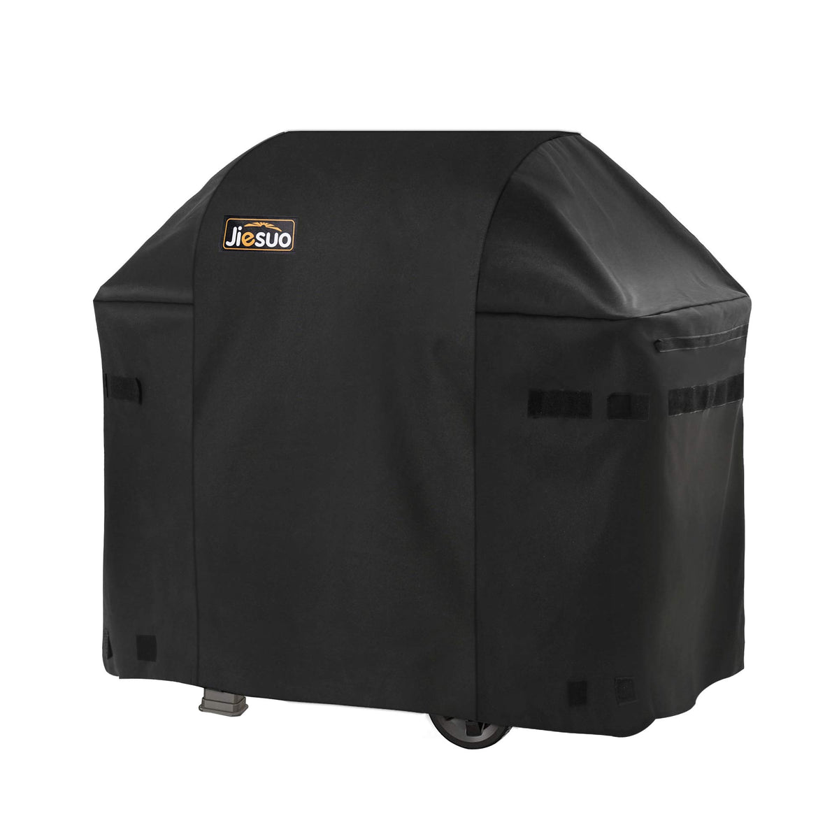JIESUO grill cover on Weber Spirit-310 protects the grill from rain and sun.