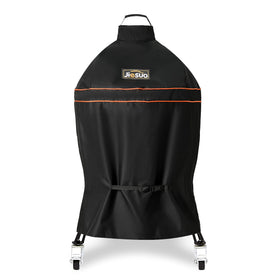 Jiesuo Kamado Joe Classic cover front view with secure buckle strap for wind protection.