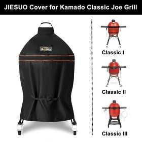 Jiesuo Kamado Joe Classic cover side view showing side strap and reinforced edge.