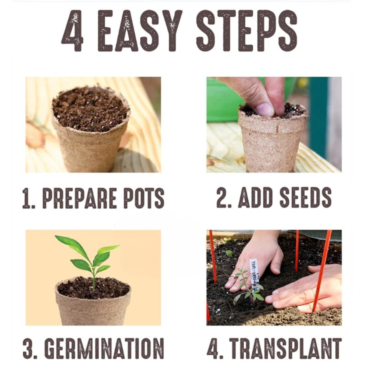 Jiffy 5in plantable seedling pot protects roots during transplant.