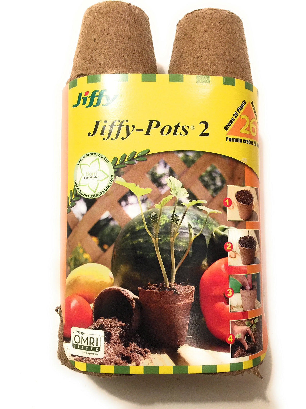Jiffy-Pots 2in biodegradable seed pots support easy indoor germination and gentle transplanting.