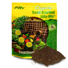 Jiffy seed starting mix with peat moss texture supports airy root growth.