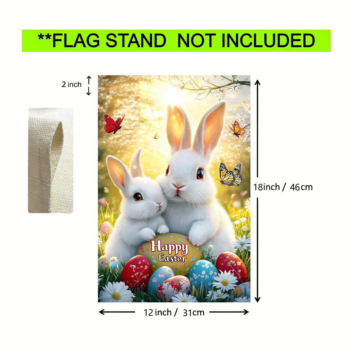 JIGINOFV double-sided Easter flag print vibrant on both sides