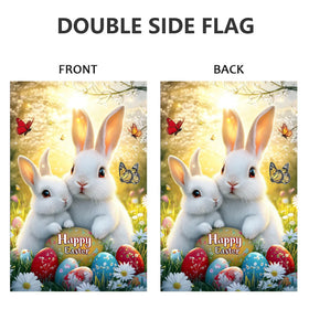 JIGINOFV rabbit spring scene flag adds charm to porch or garden