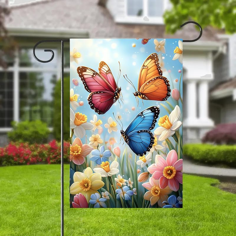 JIGINOFV floral butterfly flag complements spring decor or gifting.