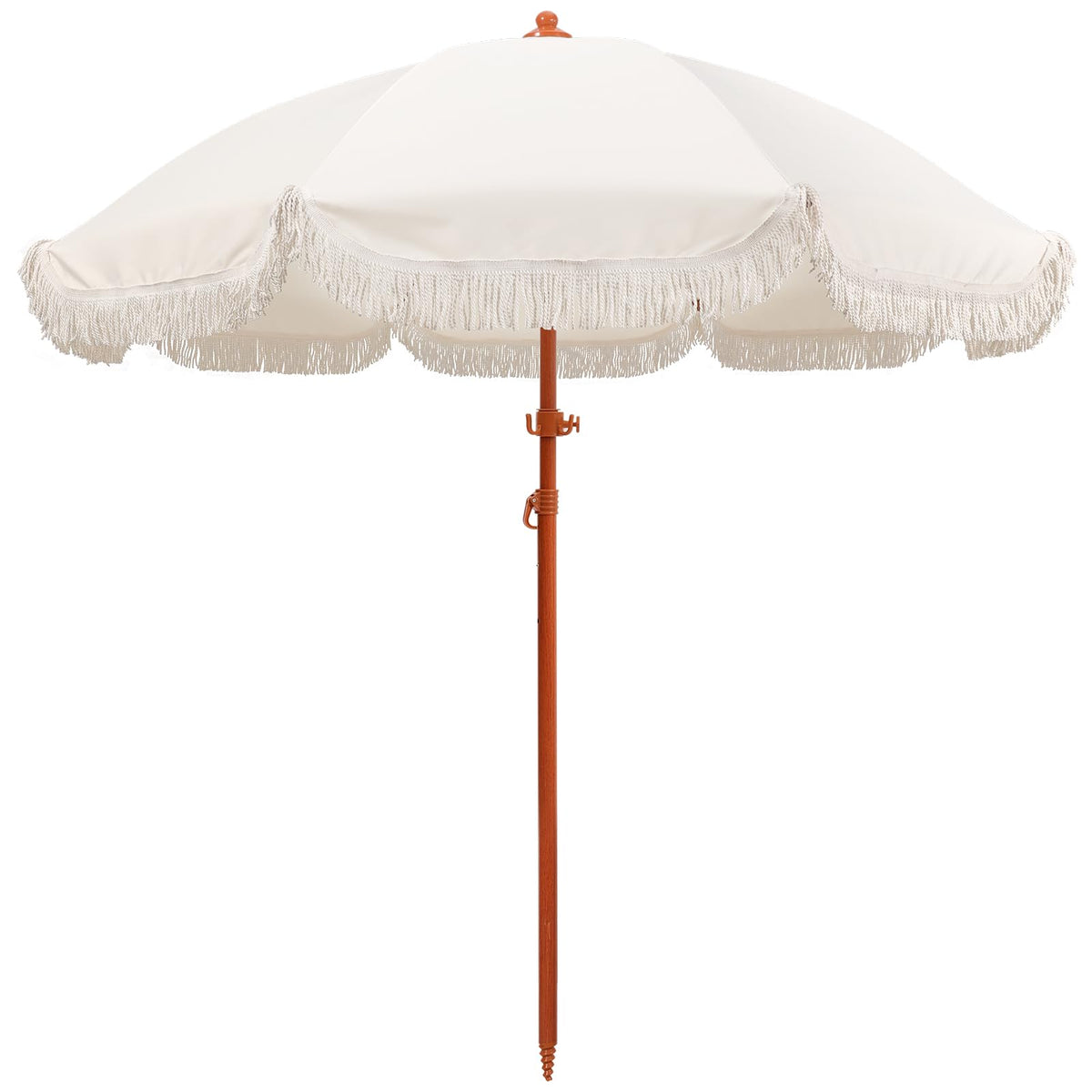 Jihfmo boho umbrella fringe close-up with premium cotton tassels for stylish shade.