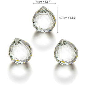 JIHUI clear glass crystal ball prism pendant 40mm hanging in a sunny window for colorful light