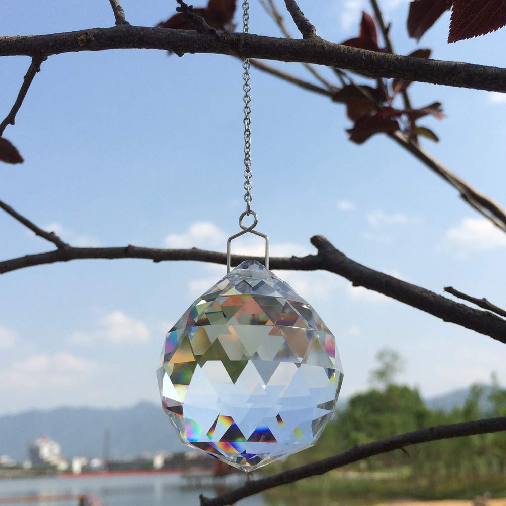 JIHUI prism ball window rainbow maker casting vibrant patterns on walls