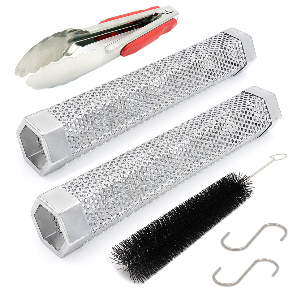 JIIGAAT 12-inch pellet smoker tube in stainless steel delivers steady smoke