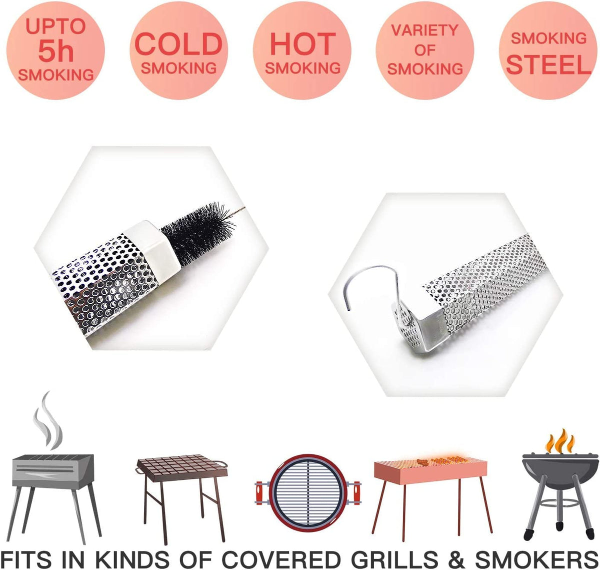JIIGAAT hexagon design keeps tubes stable on grills during cooking