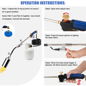 Jiimee Propane Torch Weed Burner 10ft hose setup near propane tank