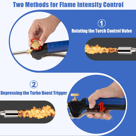Jiimee weed torch with comfort grip during extended weeding sessions