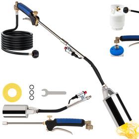 Jiimee Propane Torch Weed Burner nozzle in action for fast outdoor weed control