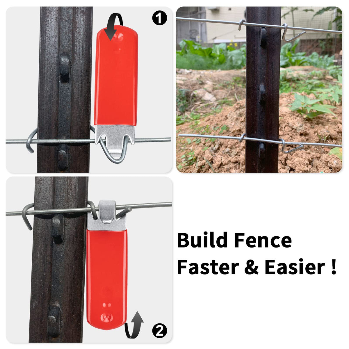 Jikbeed fence wire twisting tool helps tidy and secure wires efficiently.