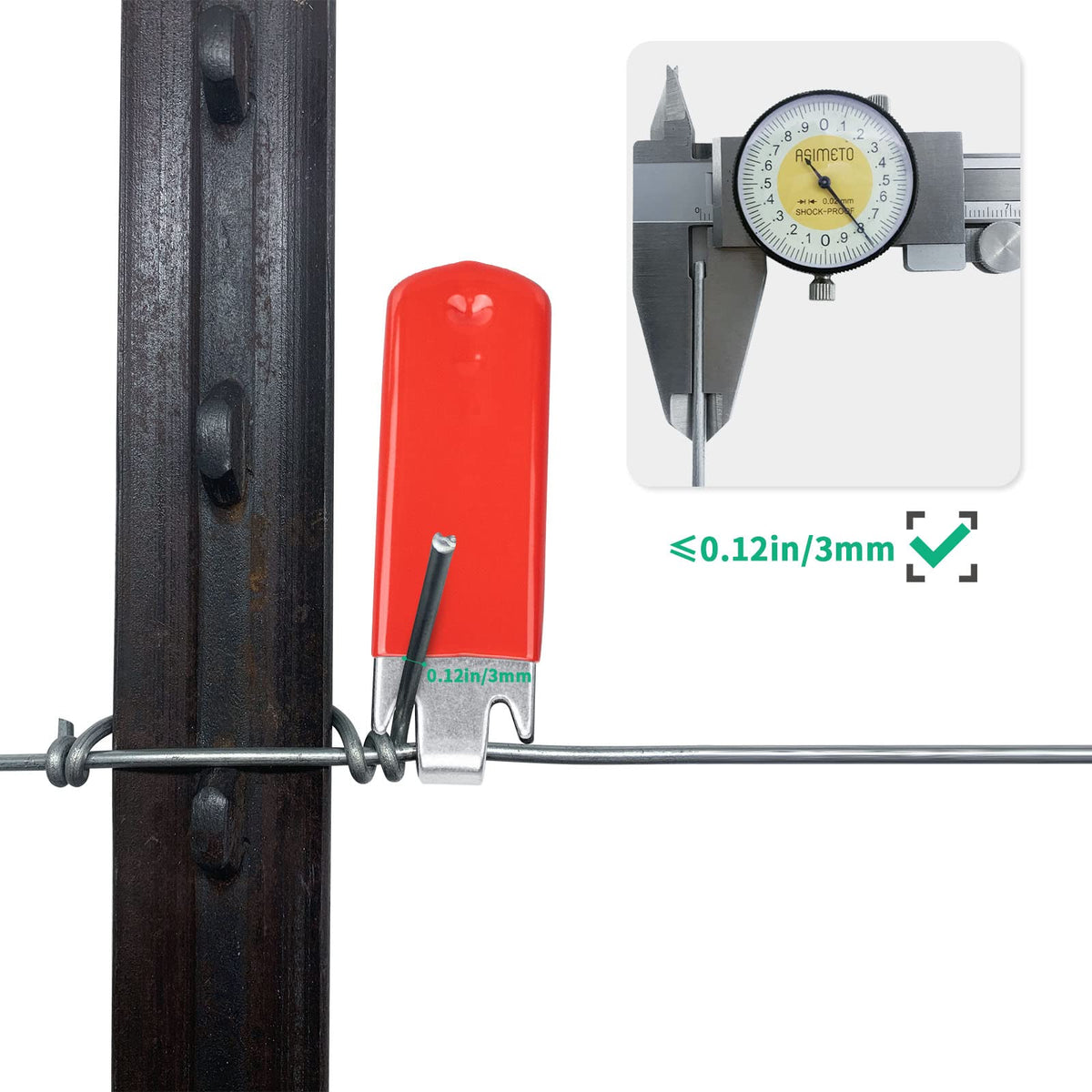 Red rubber-coated handle offers comfortable grip during long installation sessions.
