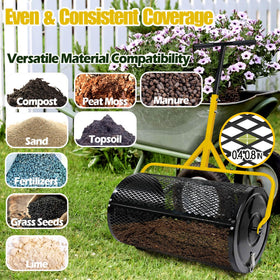 JILLSKY diamond-pattern mesh basket ensures even top dressing across turf.