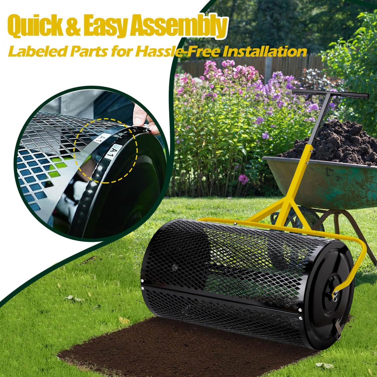 JILLSKY wide coverage per load speeds up large lawn projects.