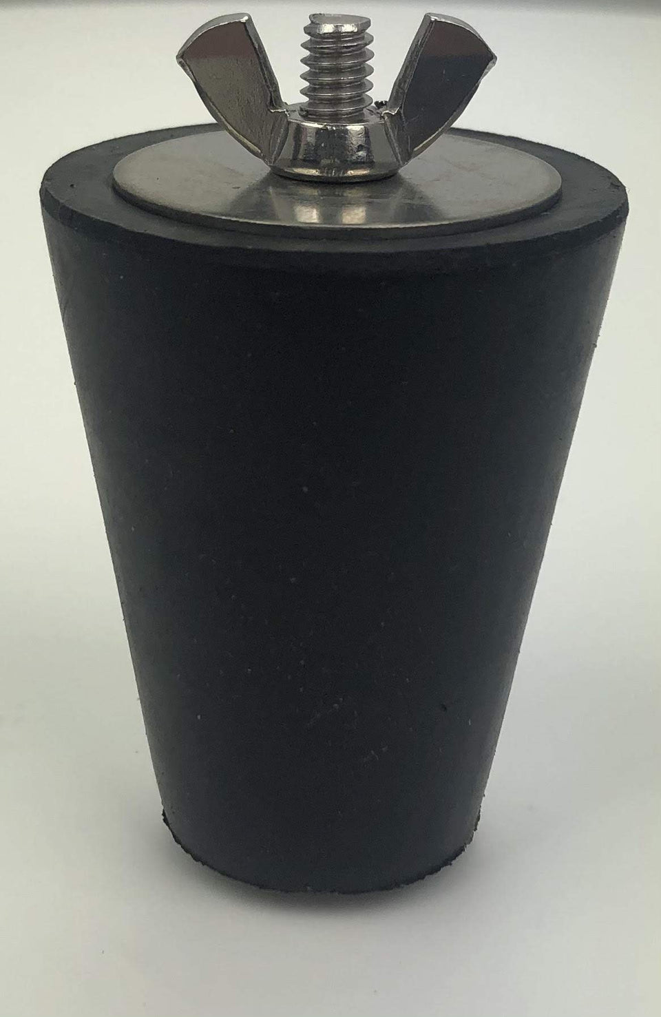 JimysCo winter plug with rubber tapered seal for pool winterization and leak prevention.