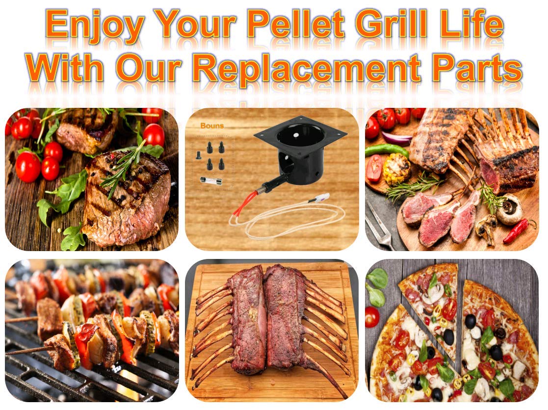 JIN Better grill parts packaging; contains pot, igniter, fuse and screws