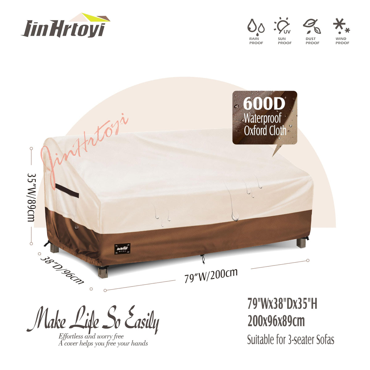Jin Hrtoyi-waterproof-600d-material keeps your furniture dry in rain and sun.
