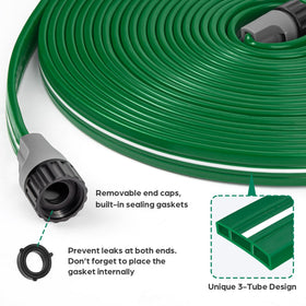 Jin&Bao sprinkler hose with holes down for gentle soaking.