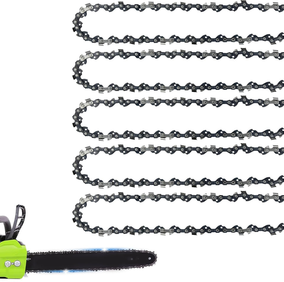 JINFFR five-pack 14-inch chain with 52 drive links for durable, smooth cuts