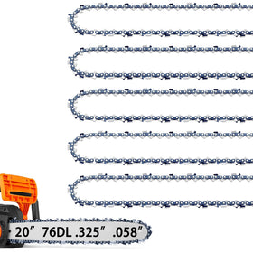 JINFFR 5-pack 20-inch chainsaw chain ready for quick replacement and smooth cutting on demanding jobs