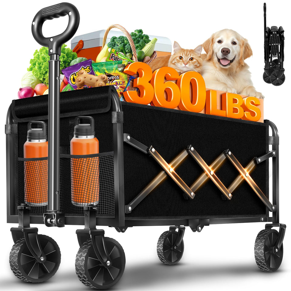 JINIHFW foldable wagon compact design ideal for trunks and quick storage.