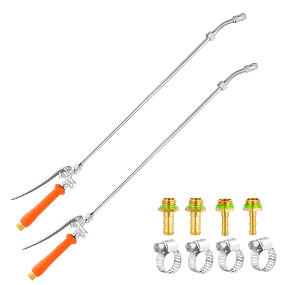 JINIOHEE 29in spray wand showing rugged metal construction for durable garden tasks