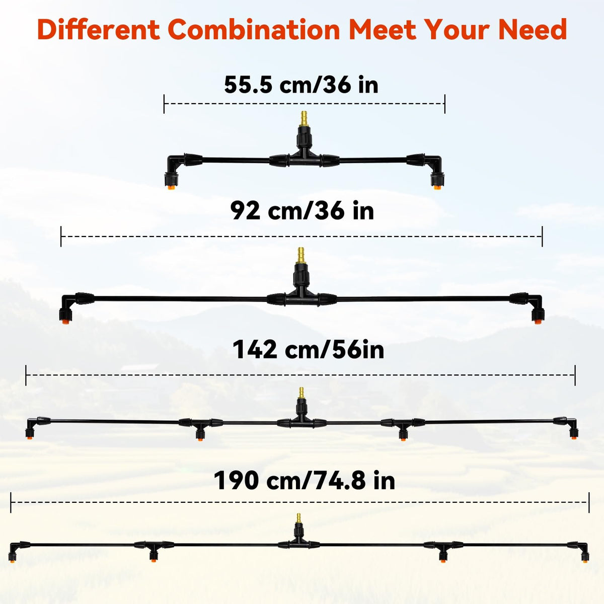 Brass 1/4 inch fittings provide durable hose connections