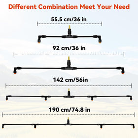Brass 1/4 inch fittings provide durable hose connections