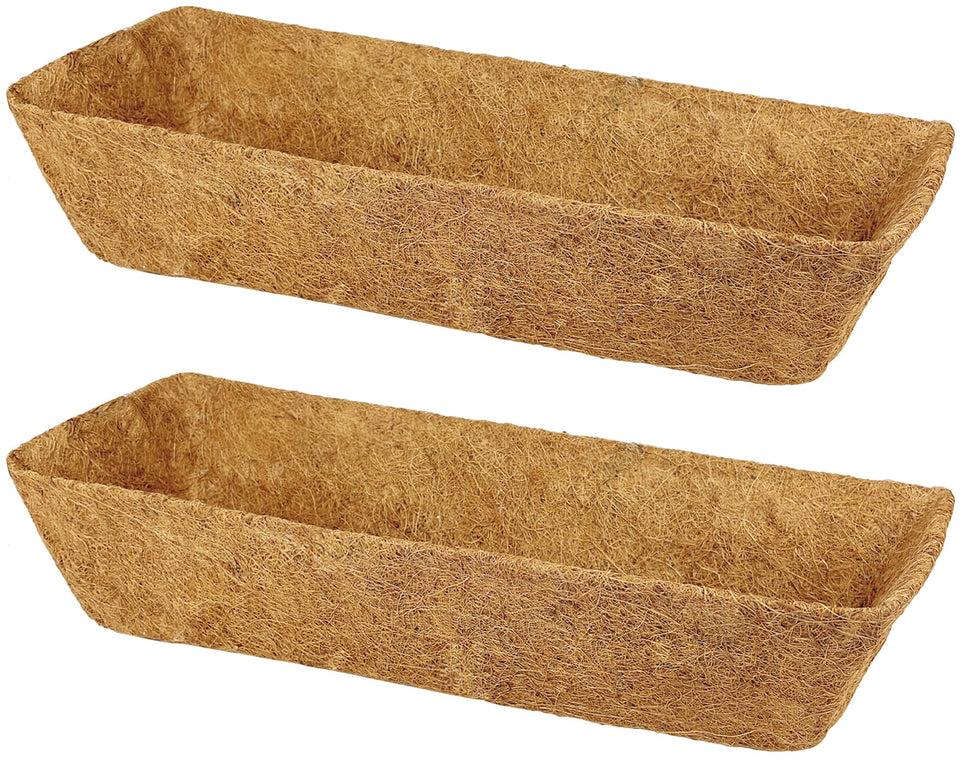 JINYICOCO 24-inch window box liner in natural coco coir for improved drainage in planters