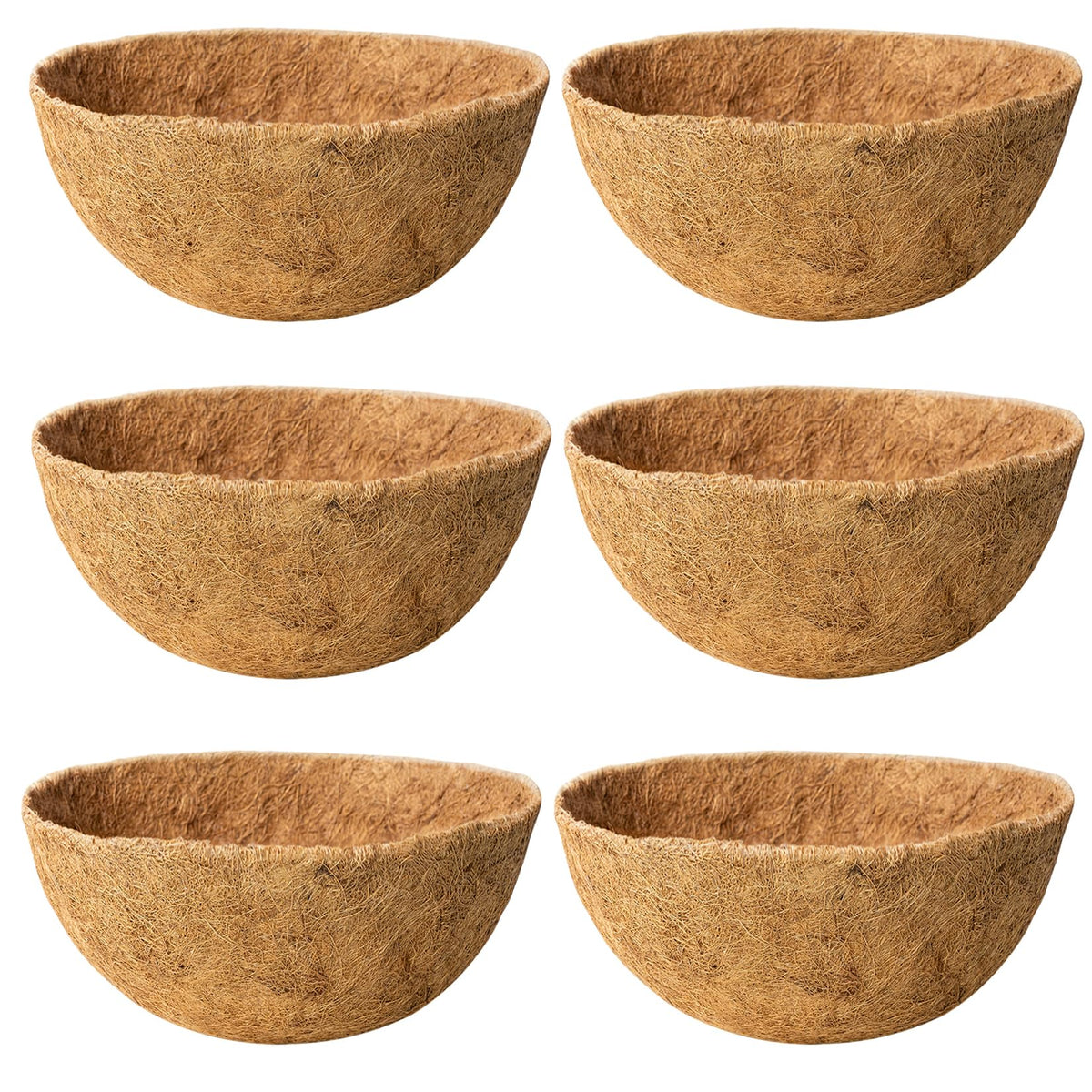 JINYICOCO coco liner 14-inch close-up, dense fiber for superior drainage in hanging baskets.