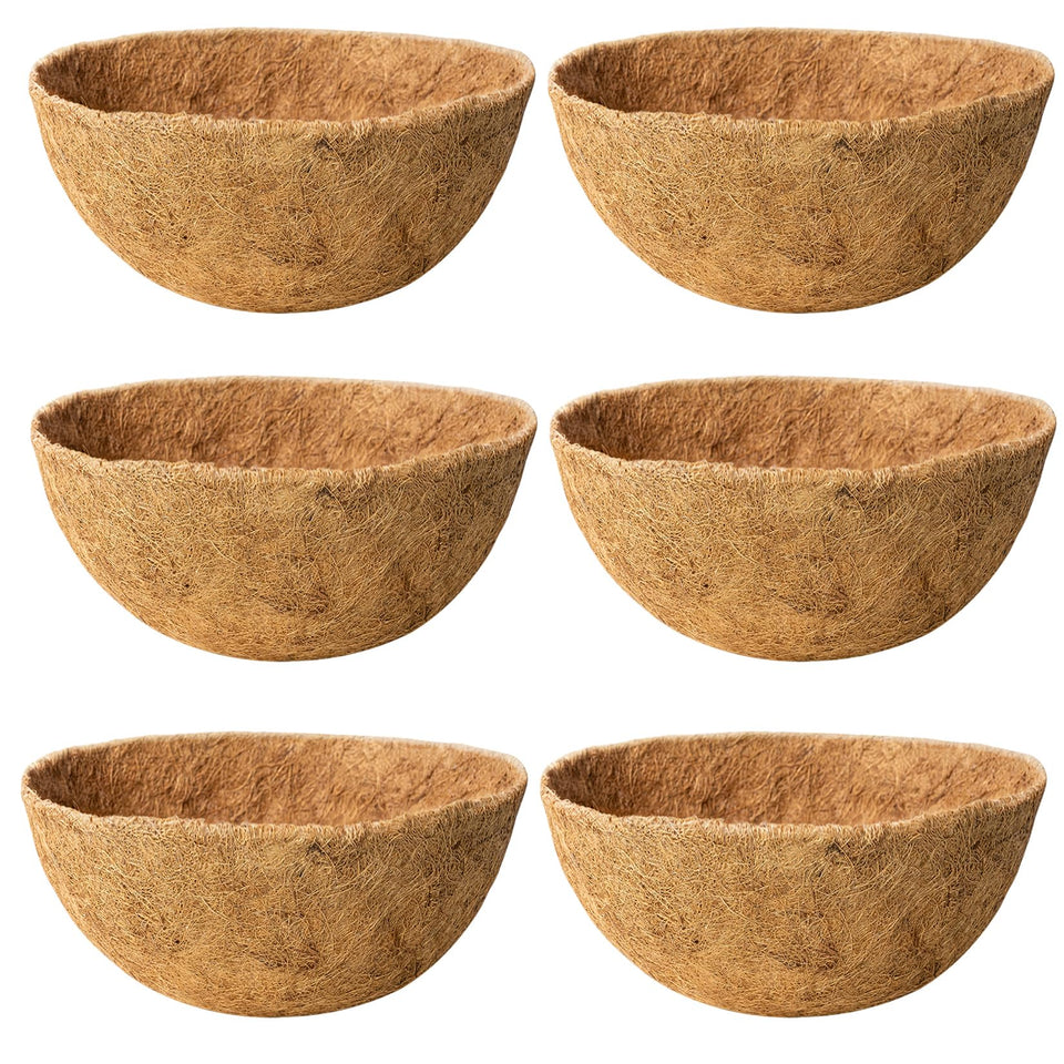 JINYICOCO coco liner 14-inch close-up, dense fiber for superior drainage in hanging baskets.